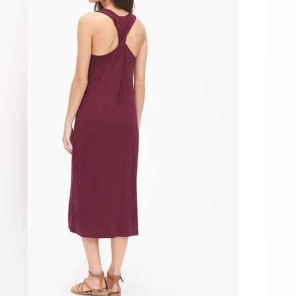 Twist-Back Tank Midi Dress Ruby Wine Size X-Small - Picture 2 of 5